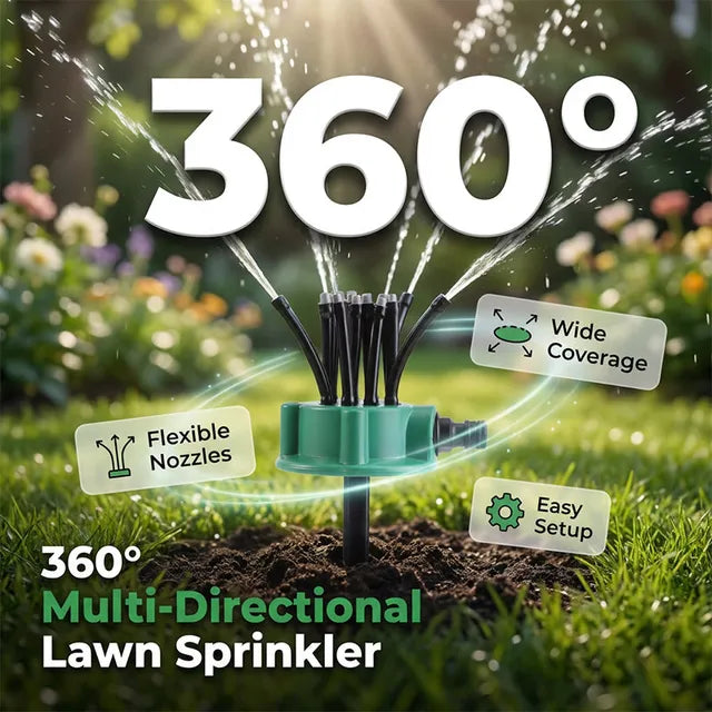 Adjustable Rotating Watering Nozzle with Customizable Spray Modes