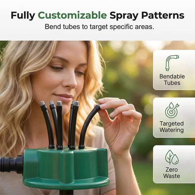 Adjustable Rotating Watering Nozzle with Customizable Spray Modes