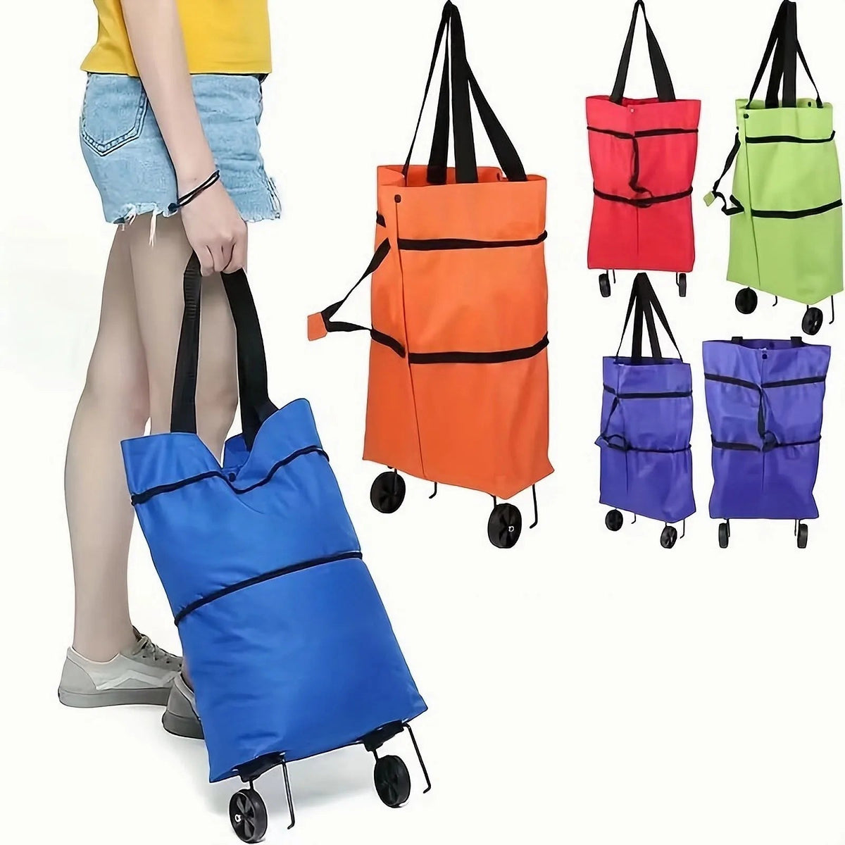 Collapsible Multi-Purpose Utility Cart for Shopping & Hauling