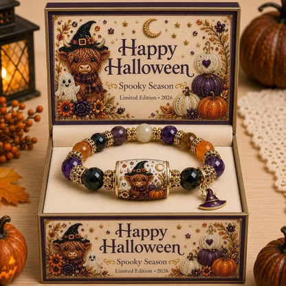 Spooky Season Beaded Bracelet Cat